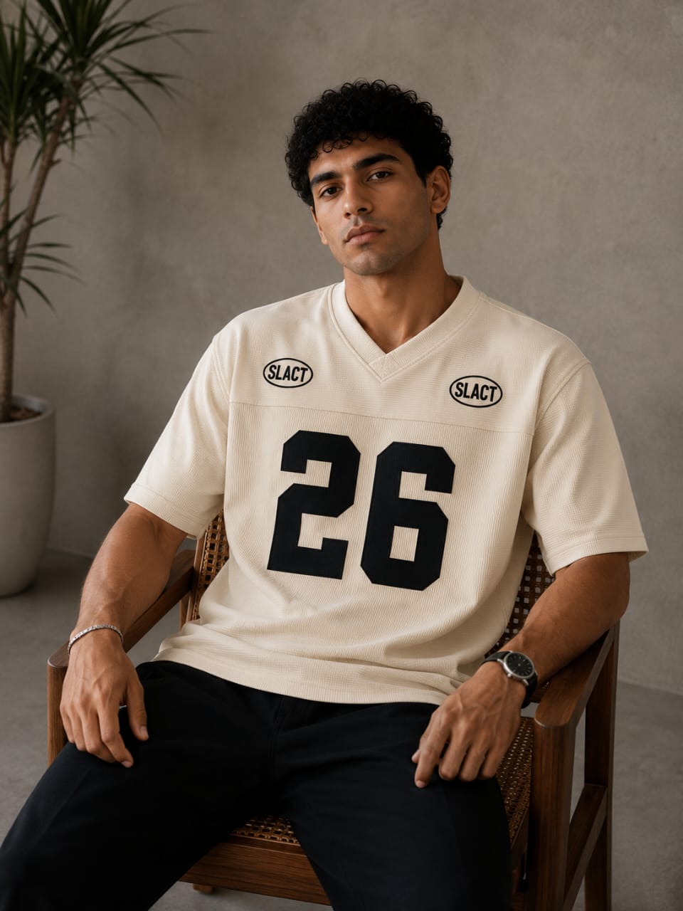 70% Cotton Oversized Knitted T-Shirt